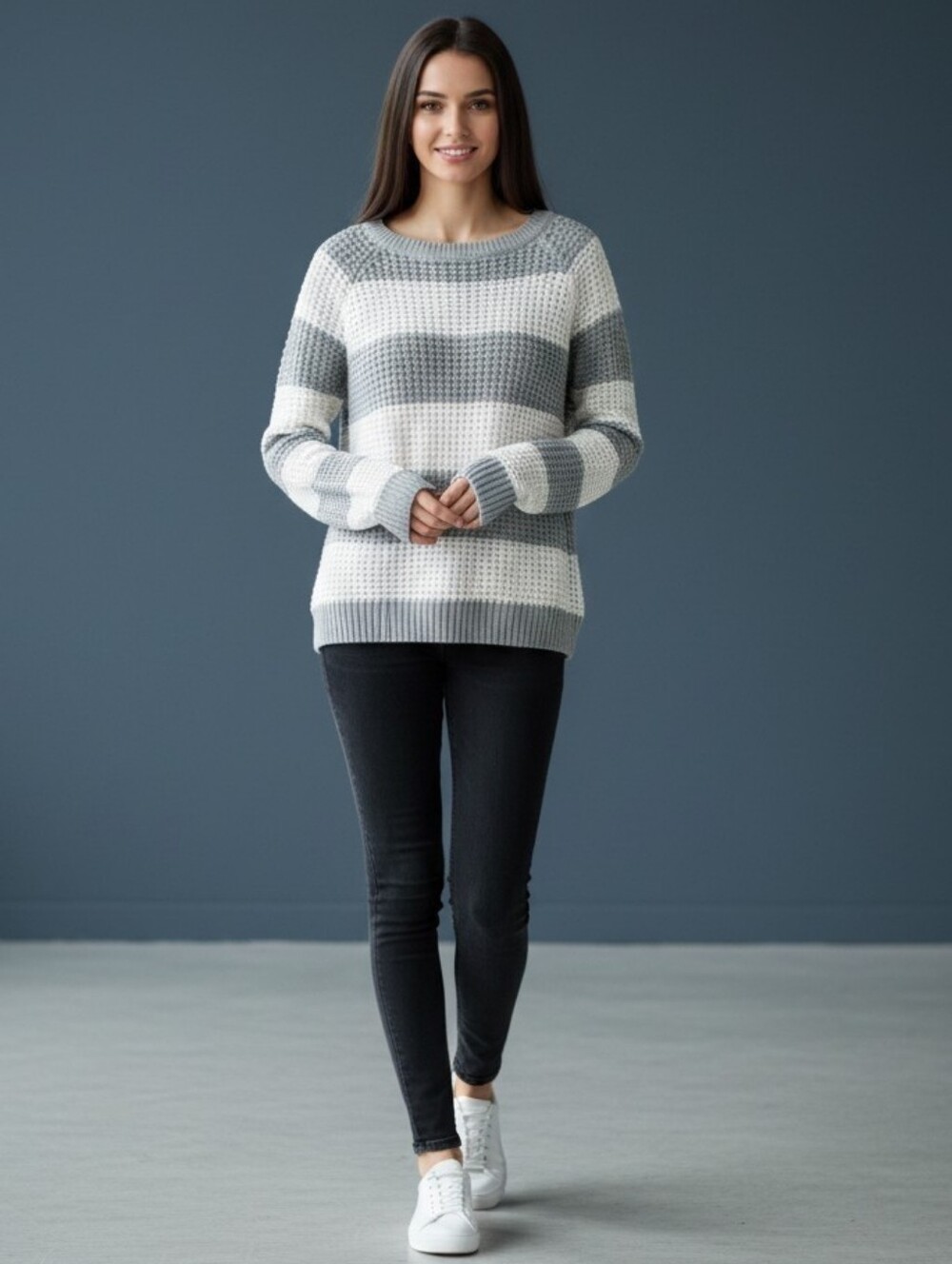 American eagle Knit Striped jegging sweater, Medium